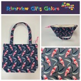 Medium Tote Bag with Zip- Galahs Medium Tote Bag with Zip- Galahs